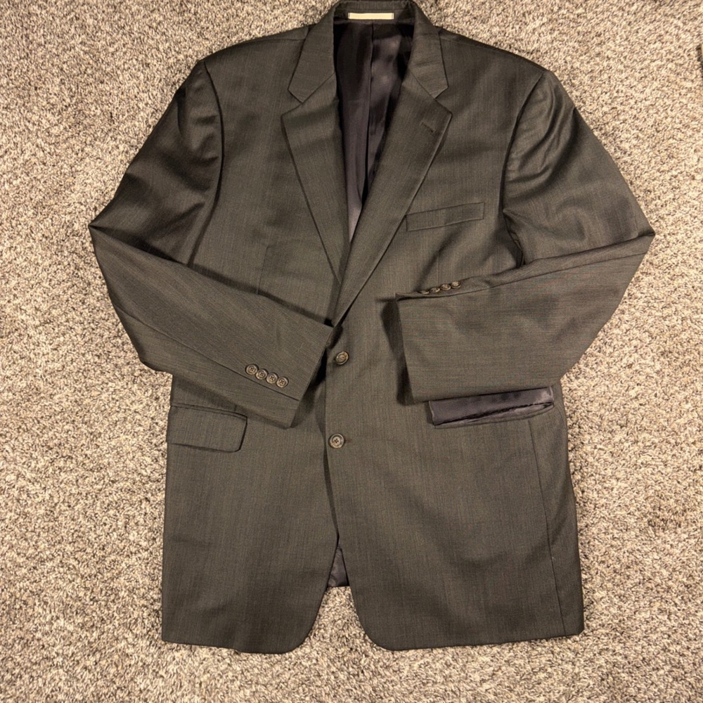 Burberry London Mens Wool Cashmere Blazer Sport Coat Charcoal Grey 46L Nordstrom